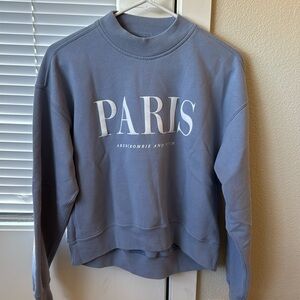 Abercrombie and fitch Paris crewneck purple sweater